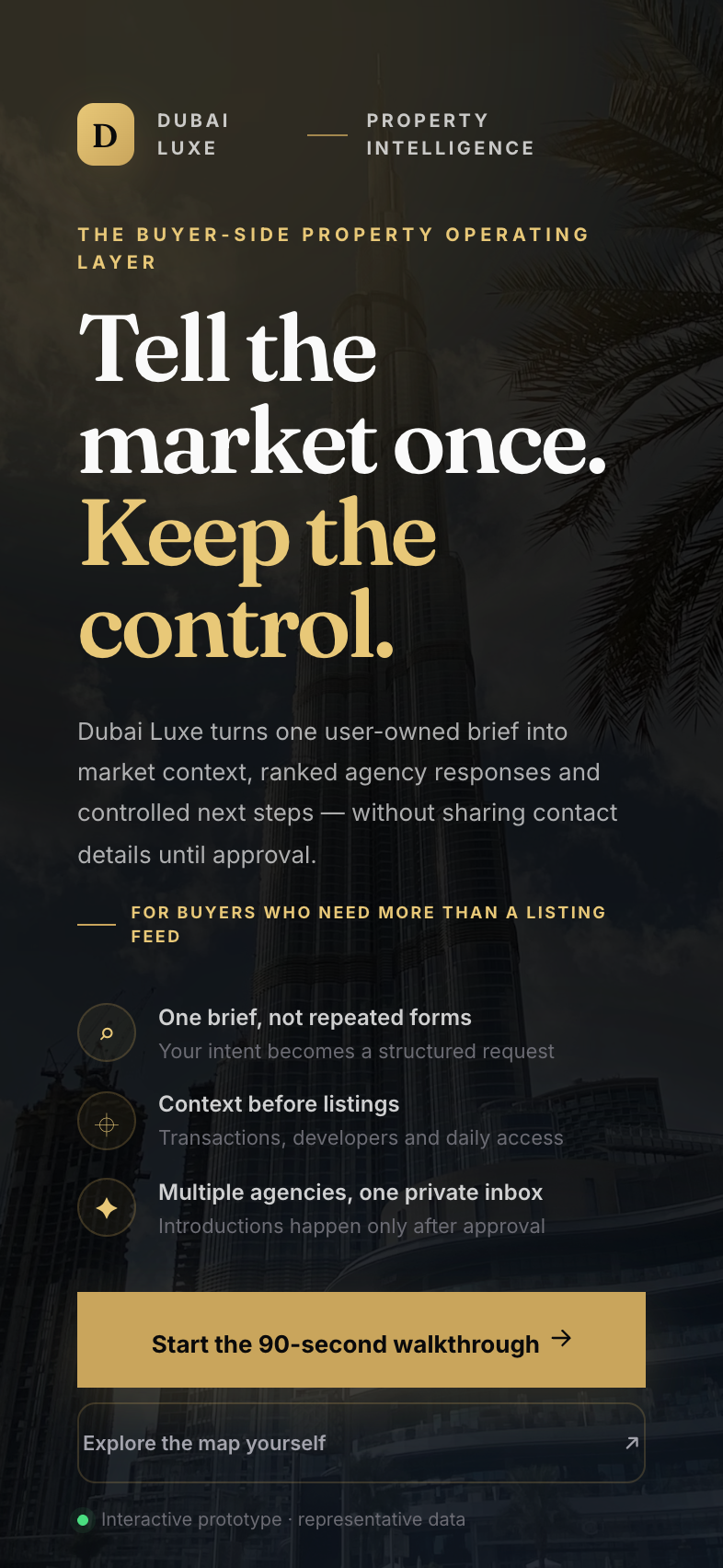 Current Dubai Luxe mobile demo